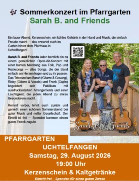 Plakat Konzert Sarah B. and Friends
