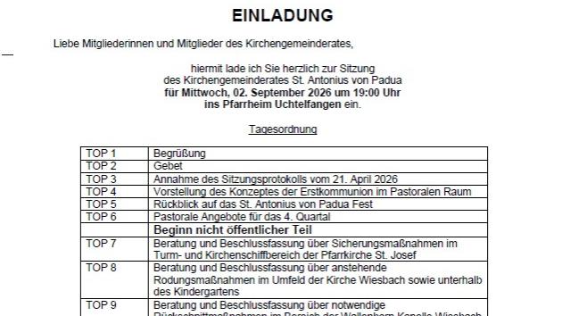 KGR Sitzung am 02.09.2026